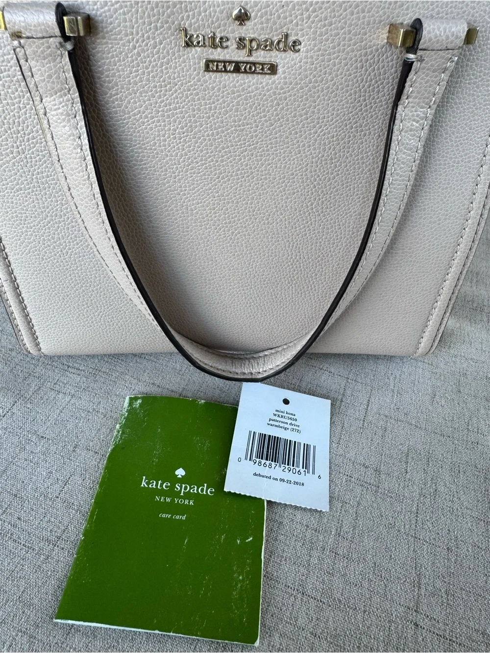Kate Spade New York Mini Koma Pebbled Leather Bag warm beige WKRU5650